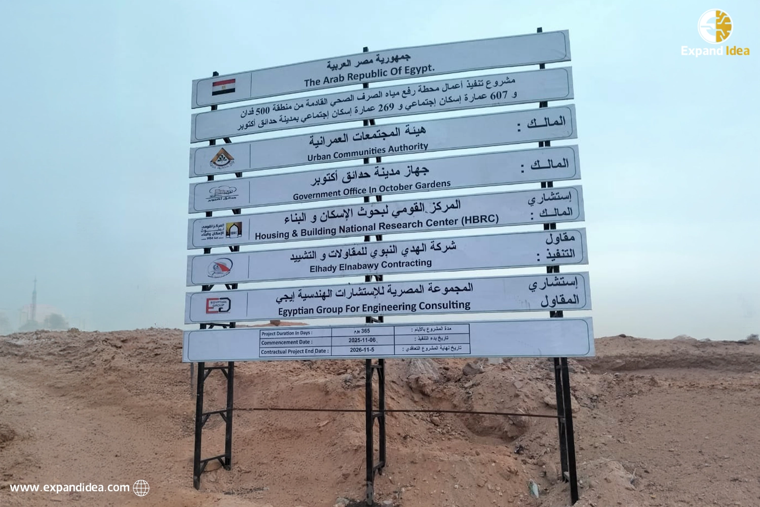 يافطة ارشادية لمشروع