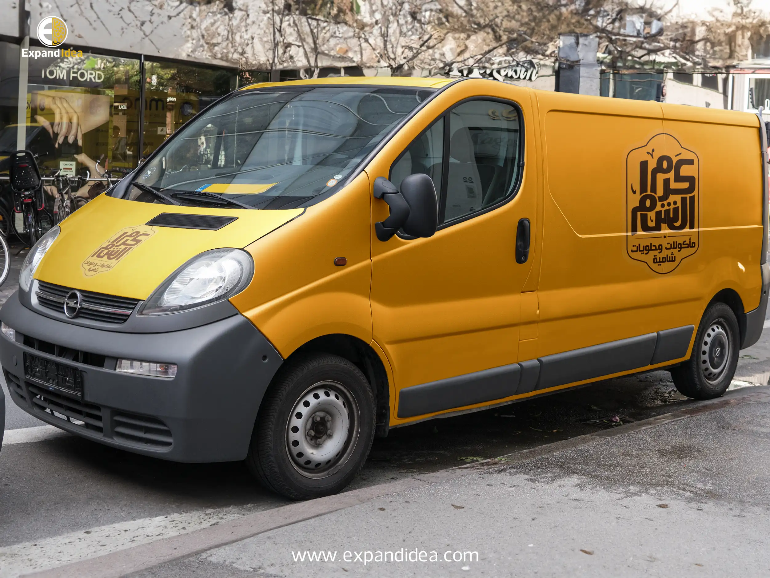 طباعة فينيل سيارات مطعم كرم الشام